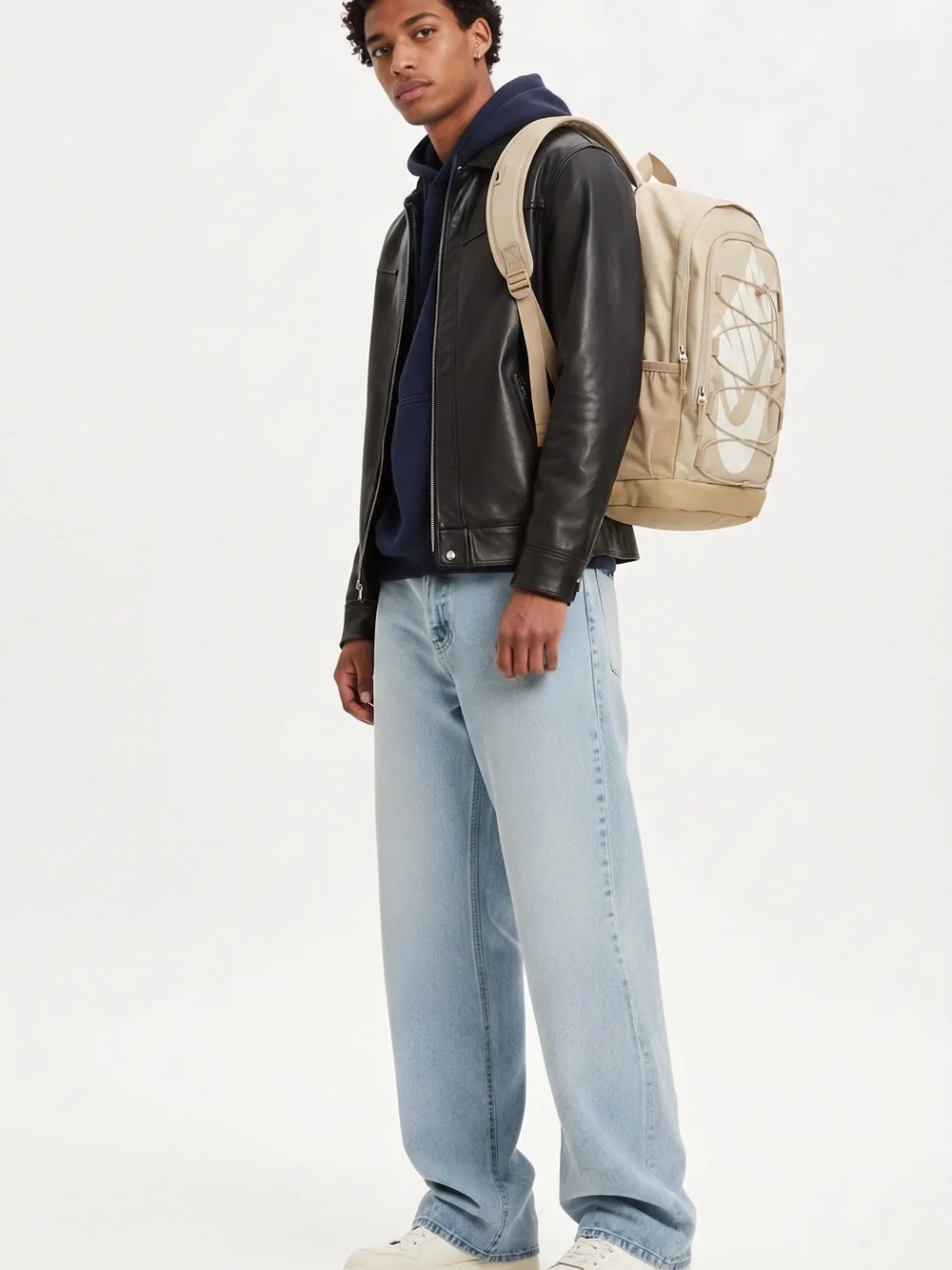 Nike Beige Backpack with White Logo